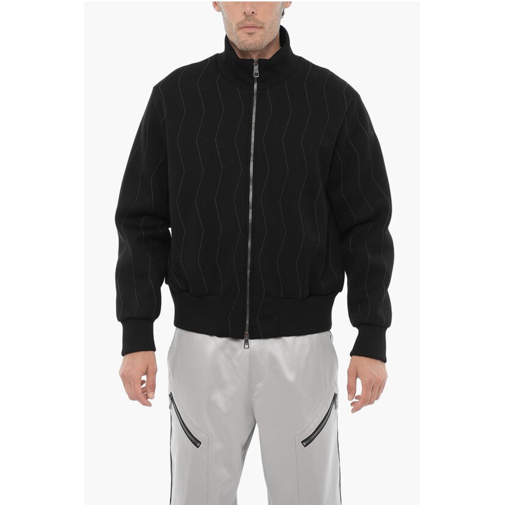 Embroidered Slim Fit Sweatshirt with Zip Closure