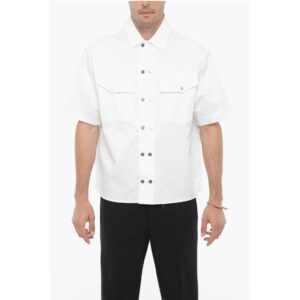 Short Sleeved Boxy Fit Shirt with Double Breast Pocket