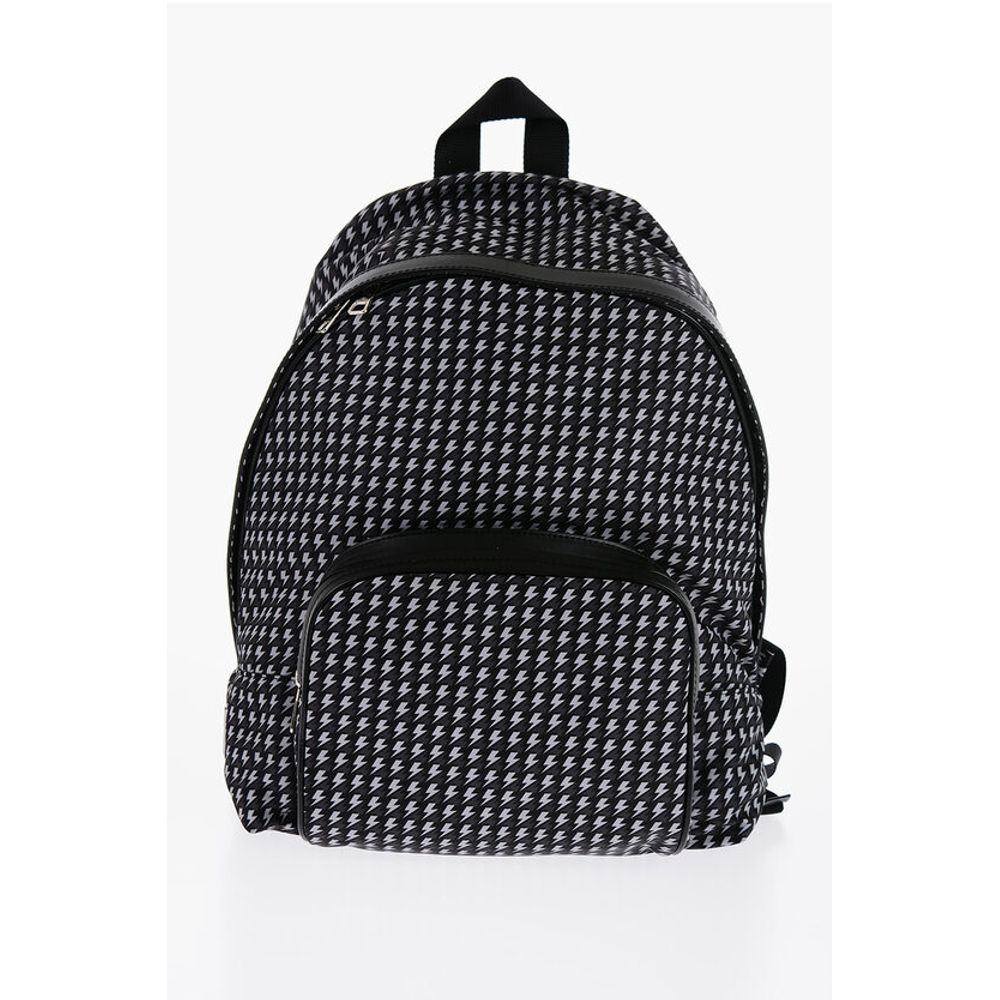 All-Over Thunderbolt Printed Fabric Backpack