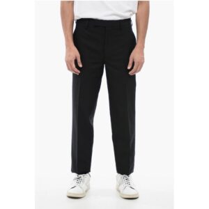 Linen Blend Slim Fit Pants with Belt Loops