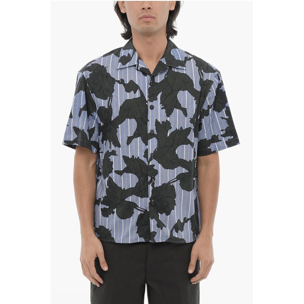 Boxy Fit Floral Motif Shirt