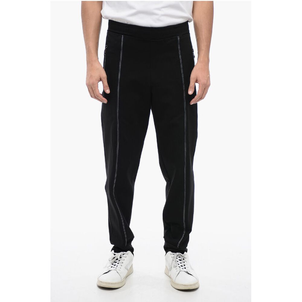 Viscose Blend Tapered Fit Sweatpants with Tape Detail