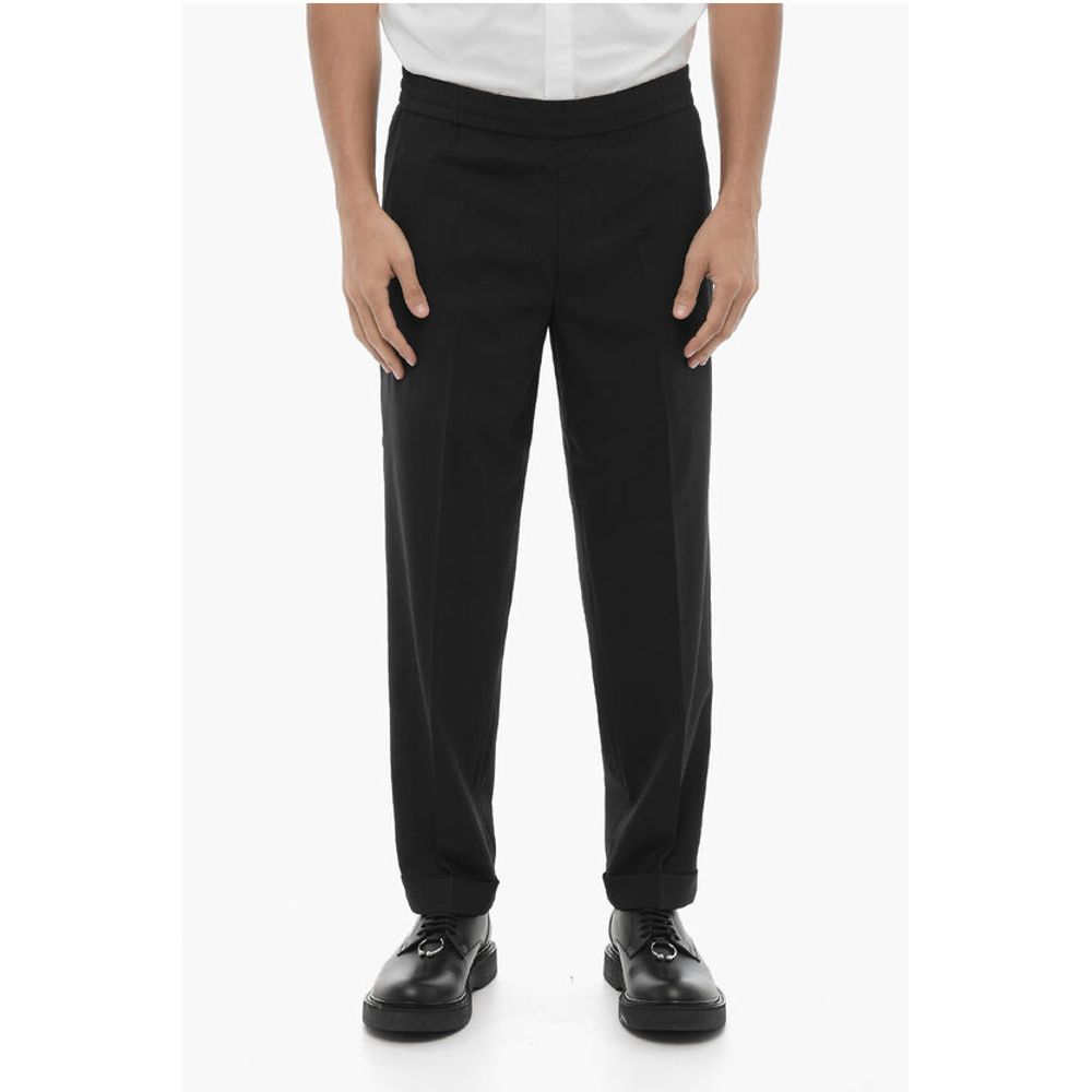 Pantaloni REM Slim Fit a Vita Bassa con Elastico in Vita