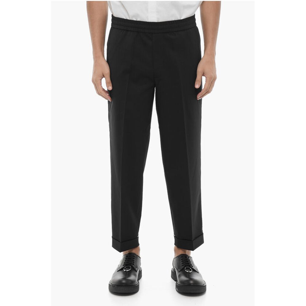 Pantaloni REM Slim Fit a Vita Bassa con Elastico in Vita