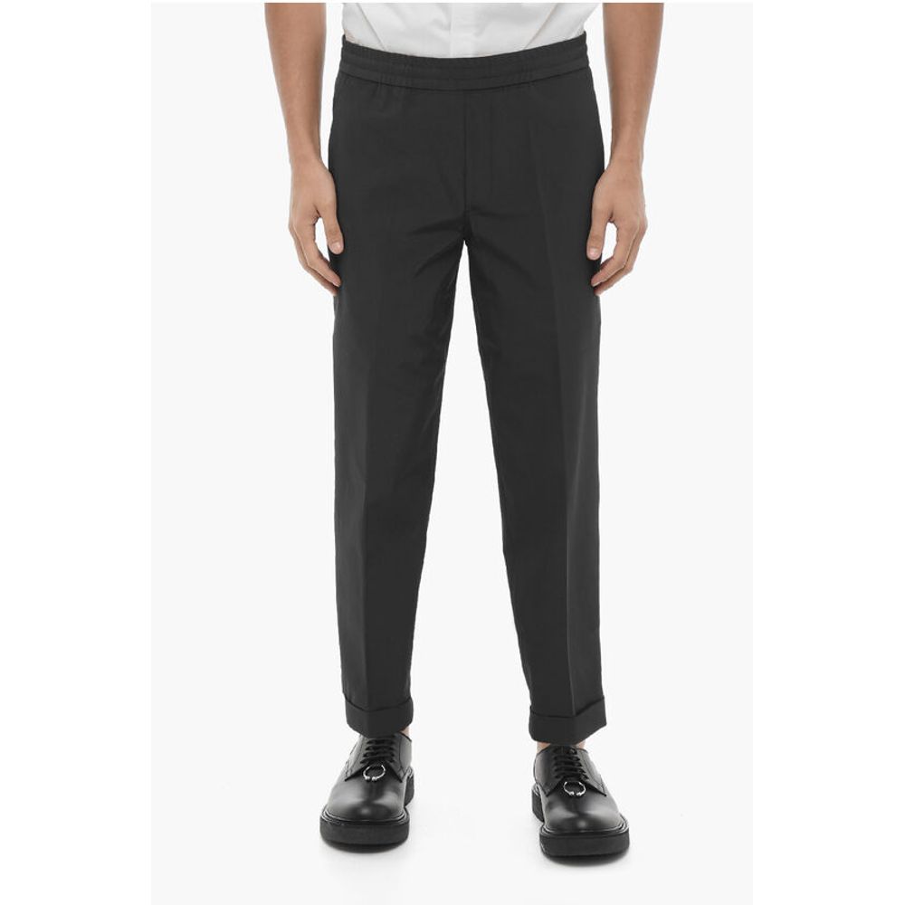 Pantaloni REM Slim Fit a Vita Bassa con Elastico in Vita