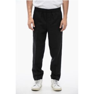 Linen Blend REM Pants with Elastic Waistband