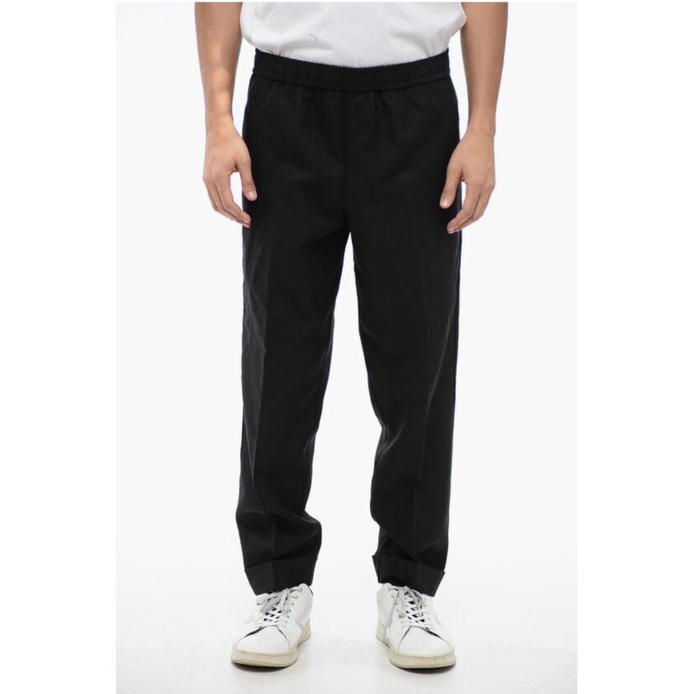 Linen Blend REM Pants with Elastic Waistband