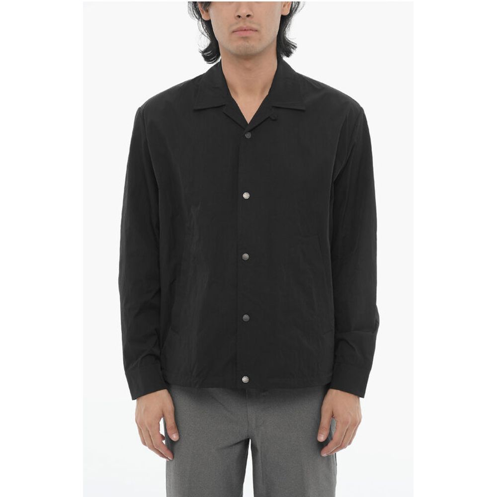 Nylon BOXY COACH Lightweight Jacket with Snap Buttons