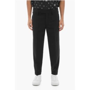 Regular Waist Slim Fit Pants with Ankle Zip
