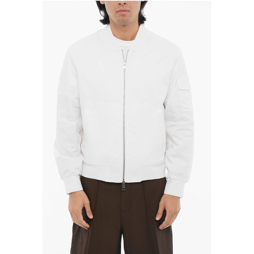 Lightweight Skinny Fit Bomber Jacket with Zip Closure