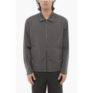Solid Color Overshirt with Zip Closure