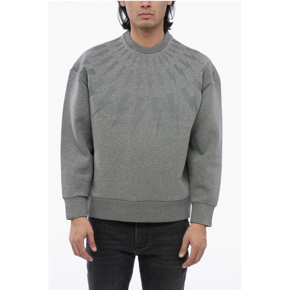 Cotton Neoprene FAIRISLE THUNDERBOLT Easy Fit Sweatshirt