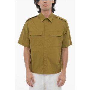 Short Sleeved Loose Fit Shirt with Double Breast Pocket