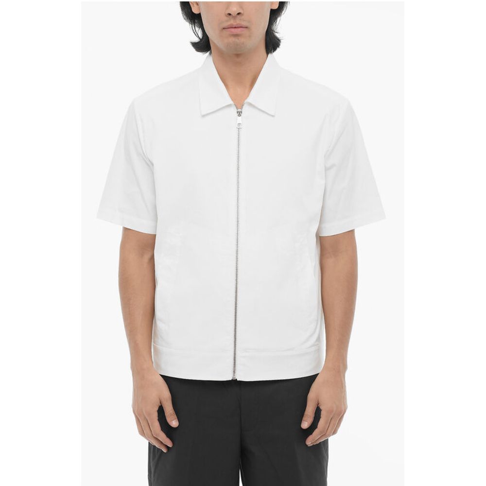 Solid Color Short Sleeves Lightweight Overshirt