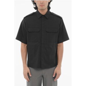 Short Sleeved Loose Fit Shirt with Double Breast Pocket