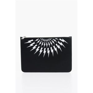 Leather Pouch with Contrast Print