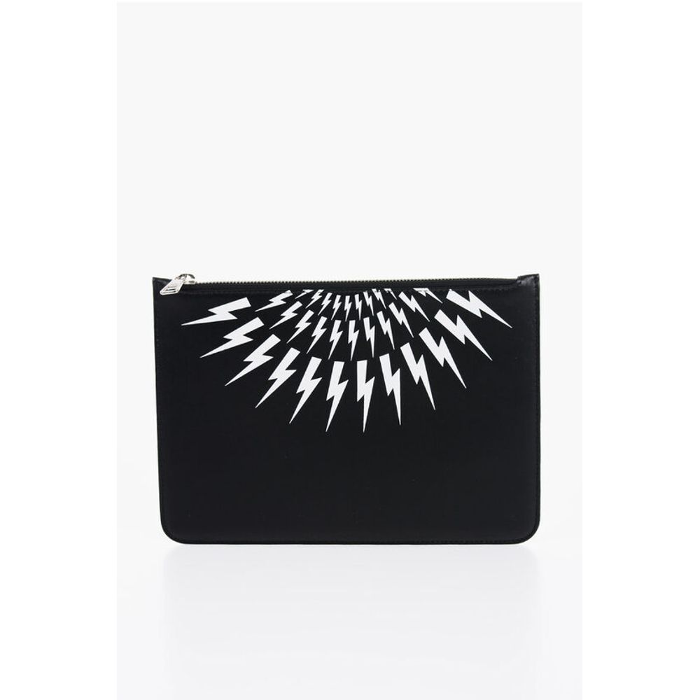Leather Pouch with Contrast Print