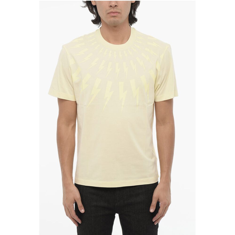 Slim Fit FAIRISLE THUNDERBOLT Crew-neck T-shirt with Top
