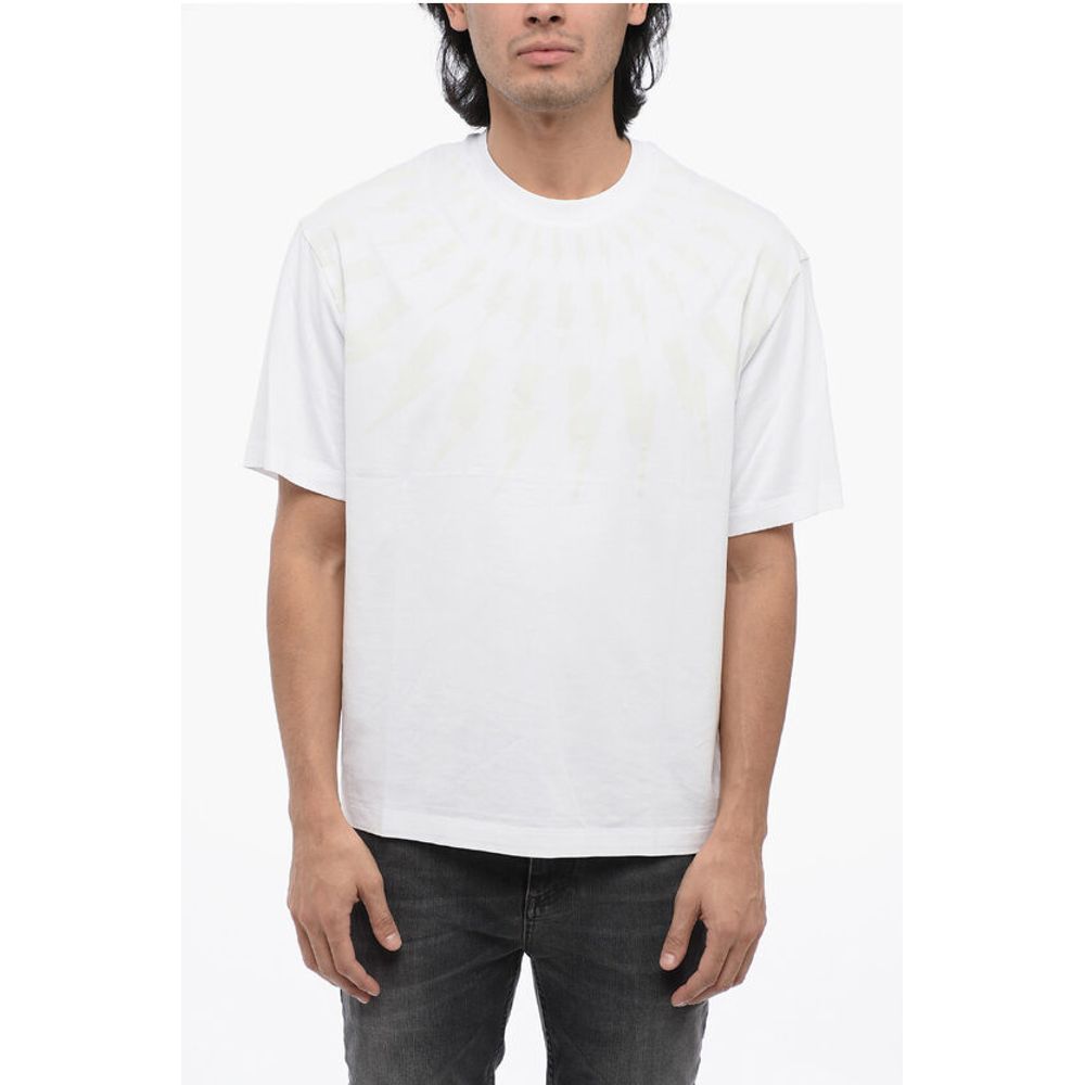 Dropped Shoulder FAIRISLE THUNDERBOLT Cotton T-Shirt