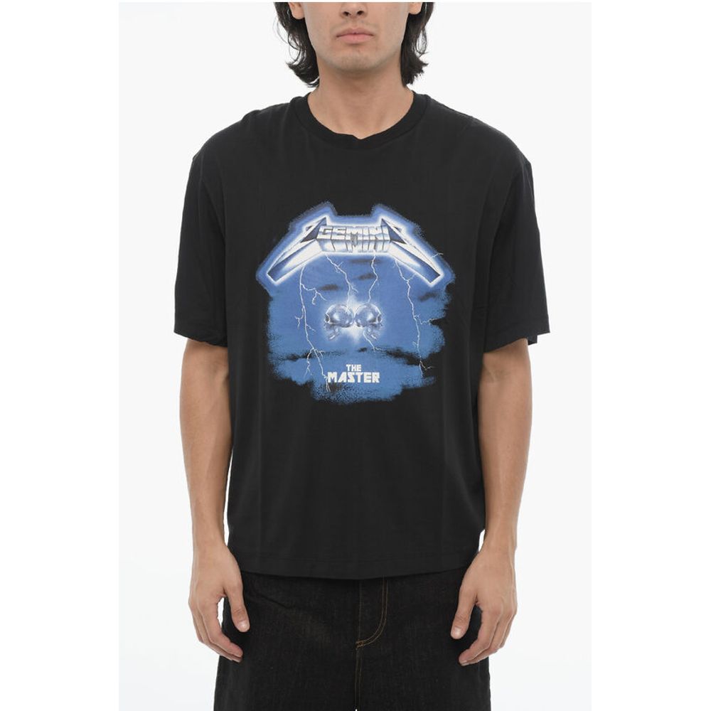 Slim Fit ROCK BAND ZODIAC GEMINI Crew-neck T-shirt with Drop