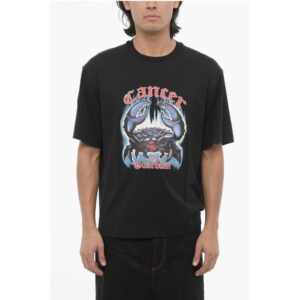 Printed Slim Fit ROCK BAND ZODIAC CANCER Crew-Neck T-shirt