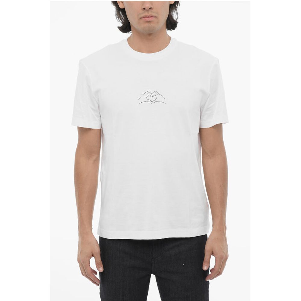 Slim Fit Crew-neck T-shirt with Heart Print