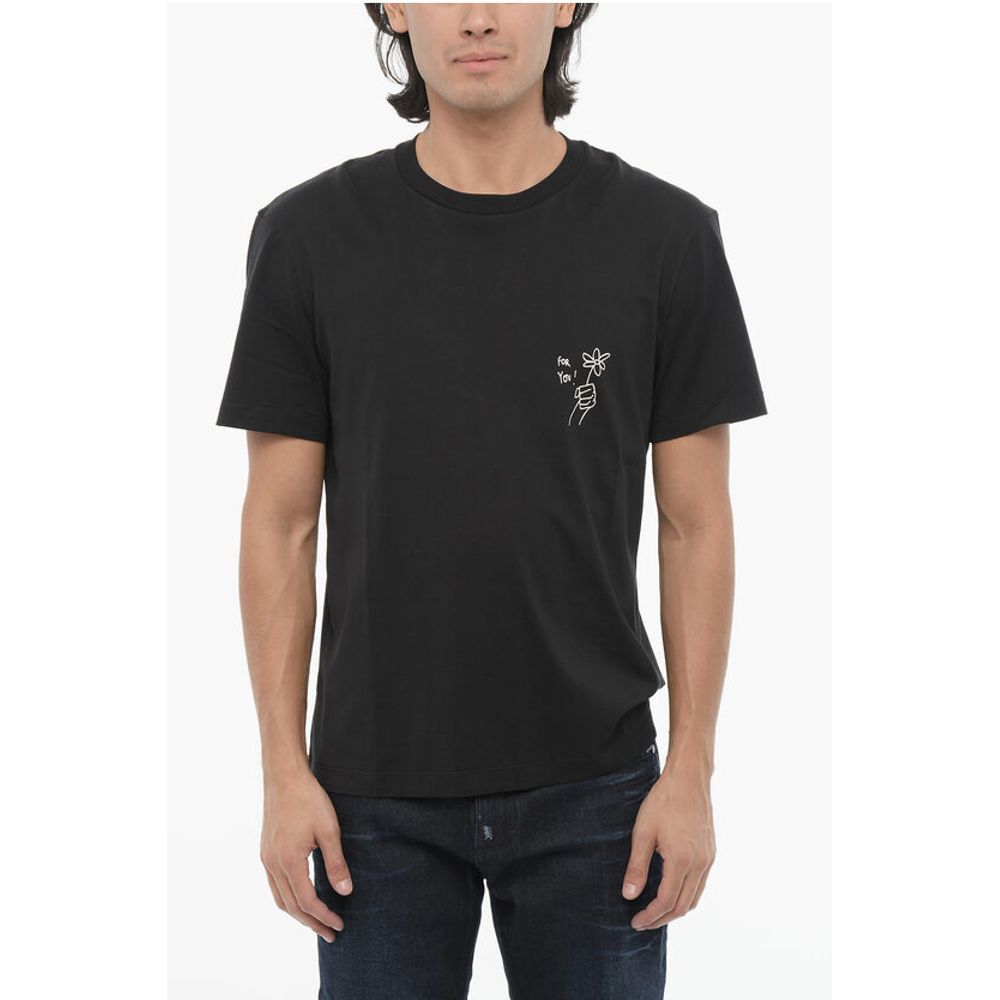 Cotton FOR YOU Crew-Neck T-hirt with Contrast Print