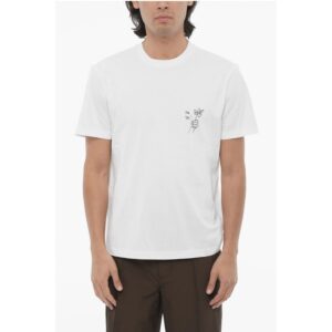 Solid Color FOR YOU Crew-neck T-Shirt with Contrasting Print