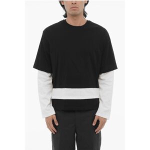 Long Sleeves Two-Tone READY-STYLE Crew-neck T-shirt