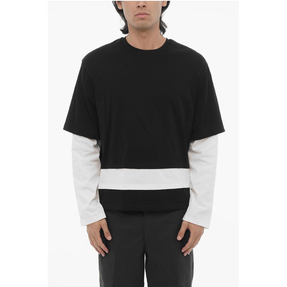 Long Sleeves Two-Tone READY-STYLE Crew-neck T-shirt