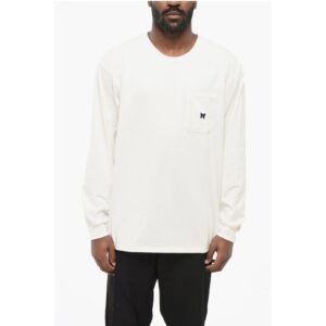 Long Sleeved Crew-neck T-Shirt with Breast Pocket and Butter