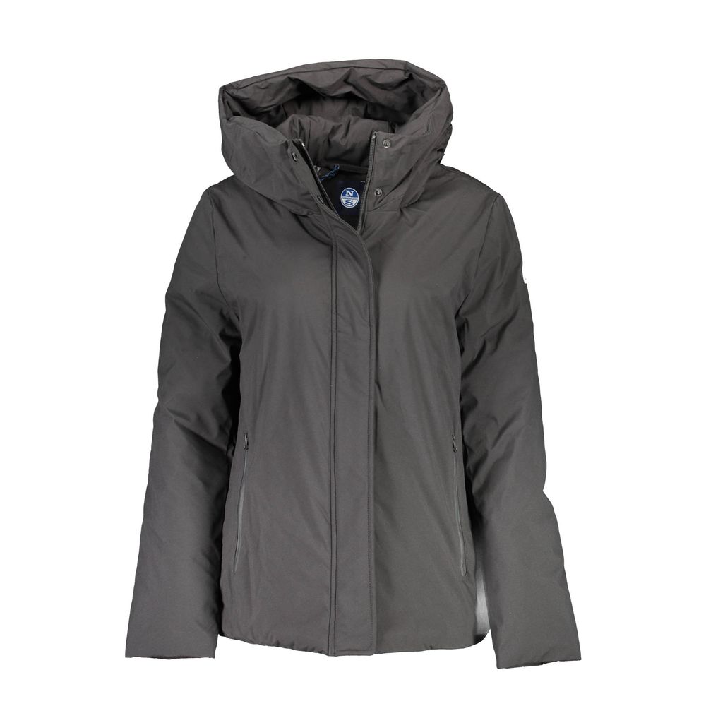 Black Polyester Jackets & Coat