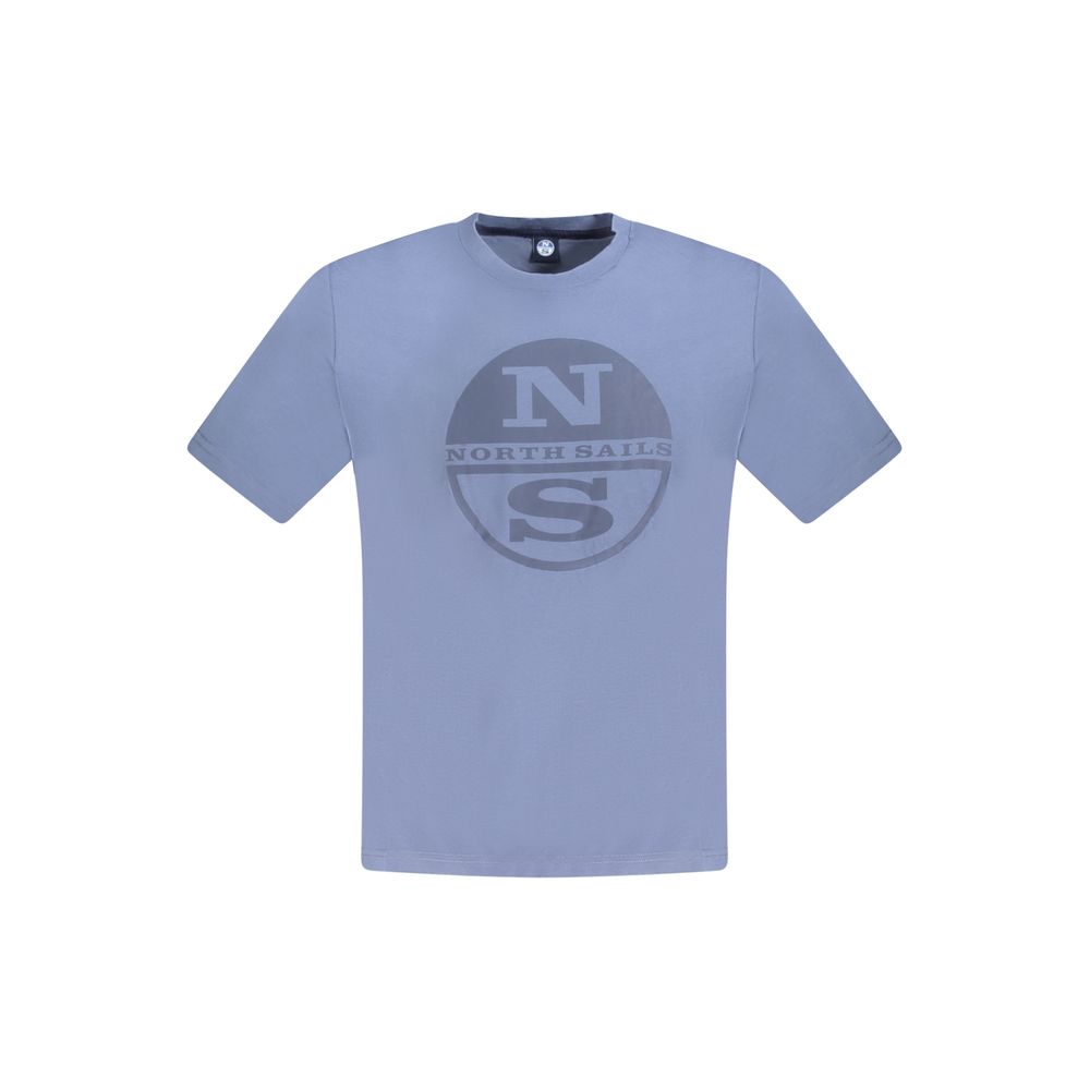 Blue Cotton Men T-Shirt