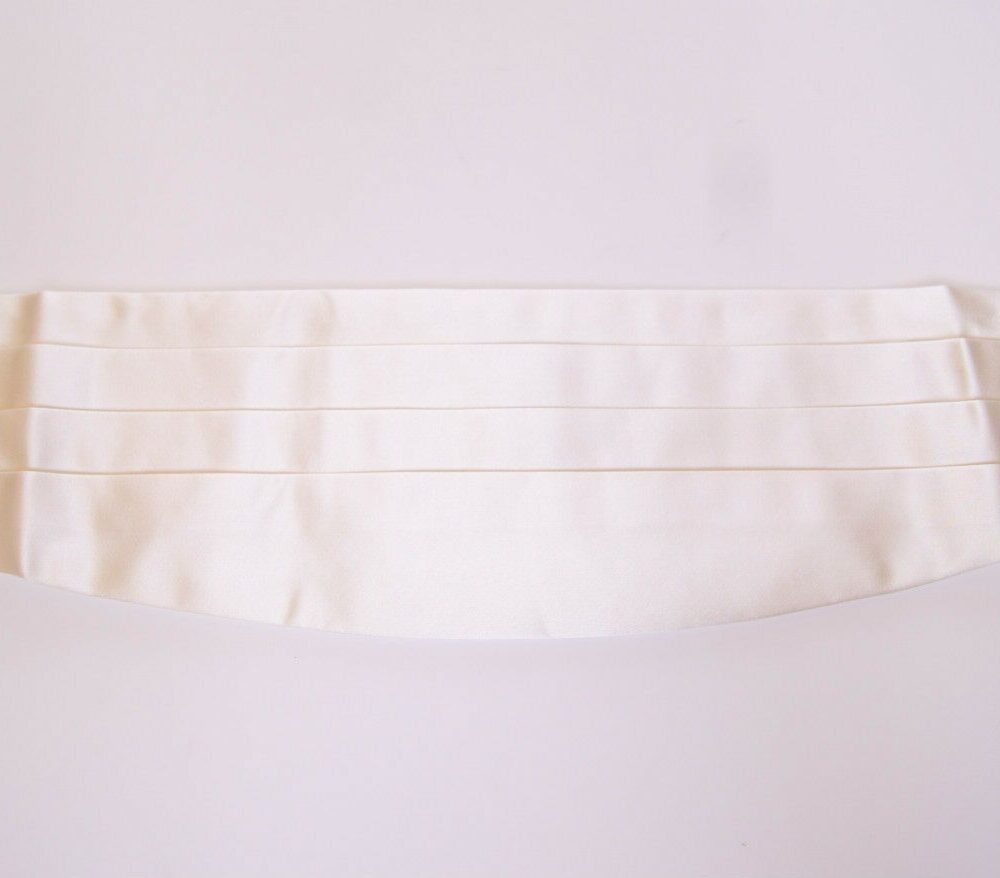 Elegant White Silk Cummerbund