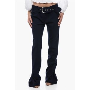 Low-Waisted Pants with Pleated Detail