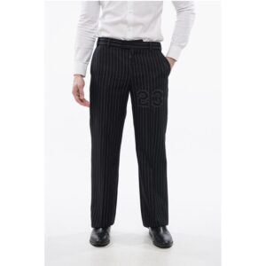 Pinstriped Wool Blend 23 Slim Fit Pants