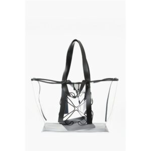 See-Through Pvc Tote Bag with Leather Details