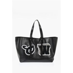Leather DAY OFF VARSITY Weekend Bag with Contrasting Patches