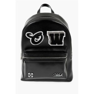 Leather ROUND VARSITY Backpack with Patches