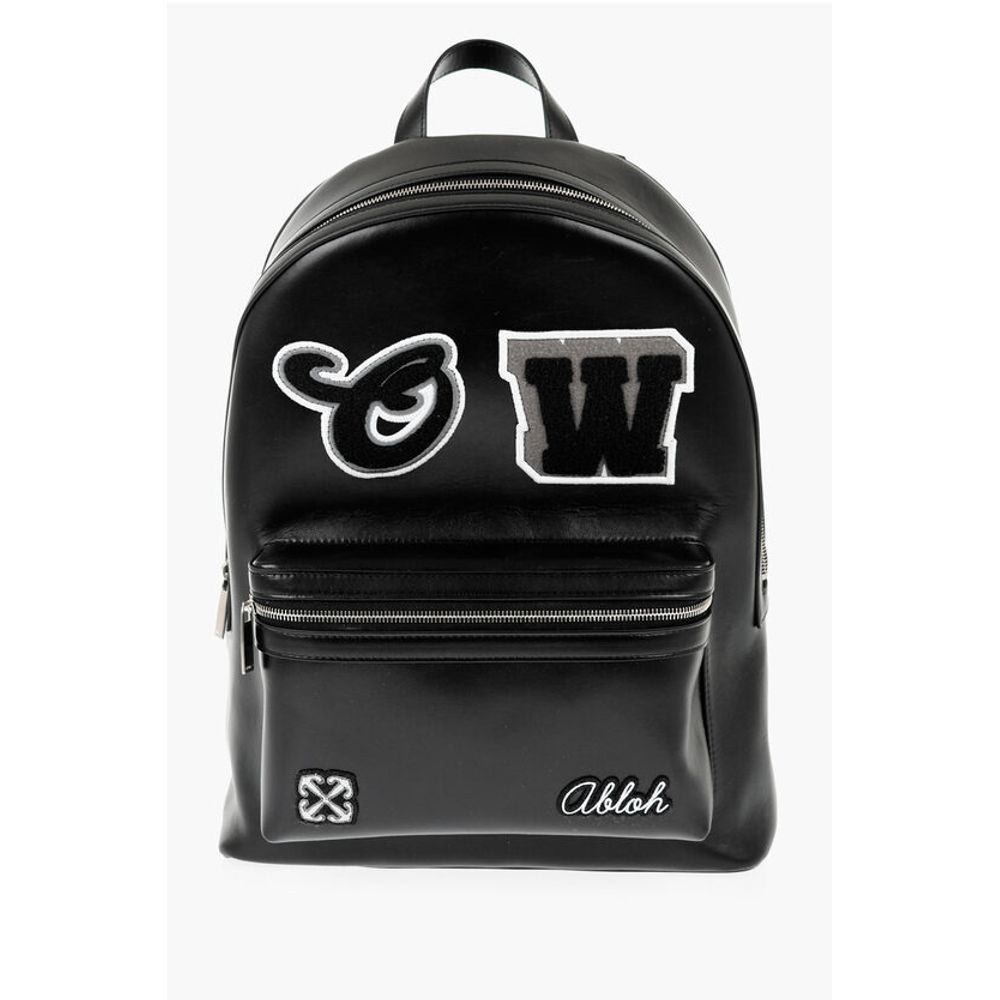 Leather ROUND VARSITY Backpack with Patches
