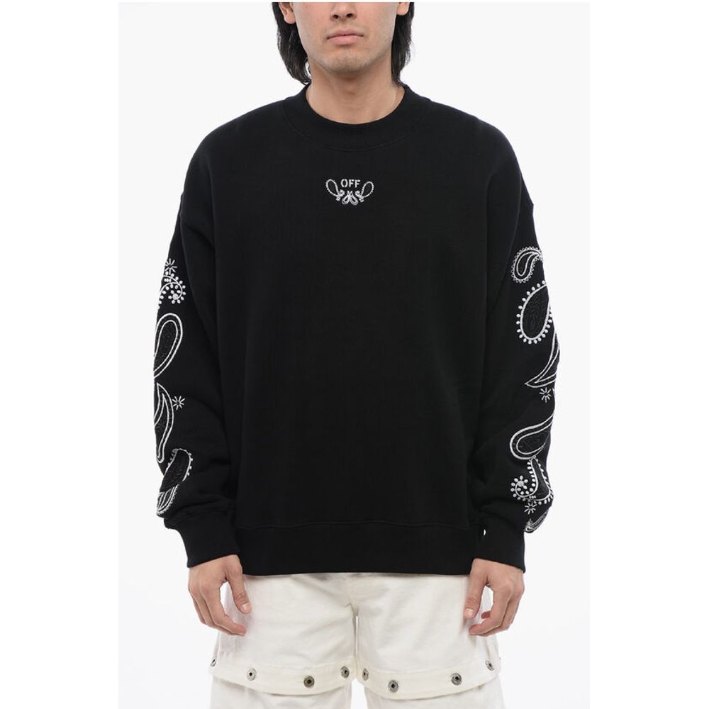 Brushed Cotton BANDANA Embroidered Crewneck Sweatshirt