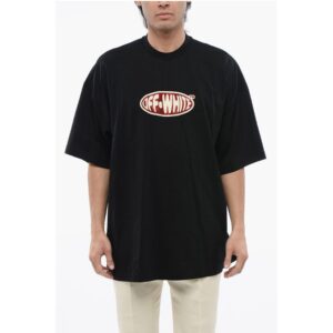 Logoed T-shirt Embelished With Rhinestones