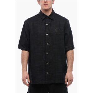 Short-sleeved 90SLOGO Linen Shirt