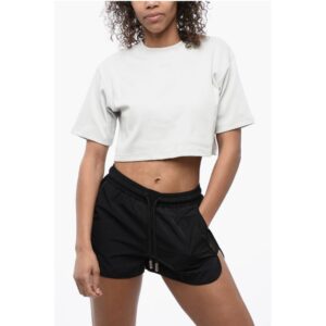 Ribbed Crop Crew-neck T-Shirt