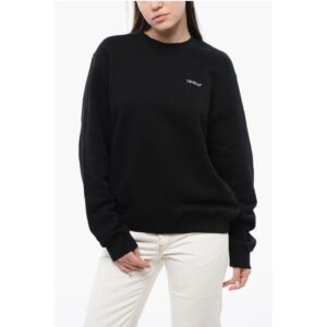Cotton Crew-neck Sweatshirt with Back Floral Motif