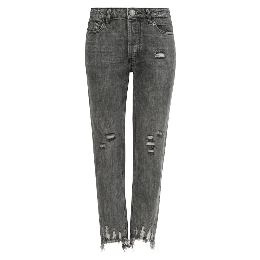 Dark Gray Cotton Women's Jeans