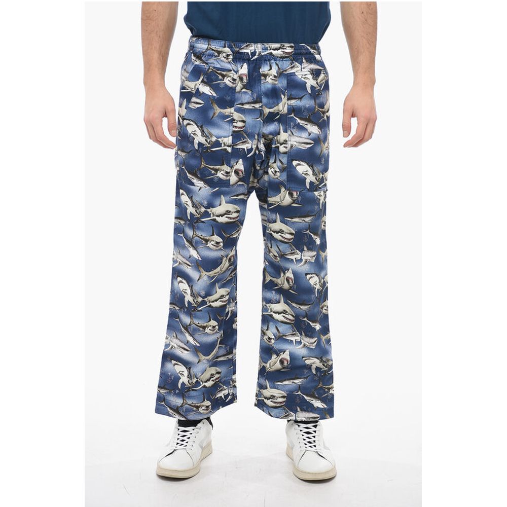 Patch Pocketed SHARKS EASY Cotton Pants