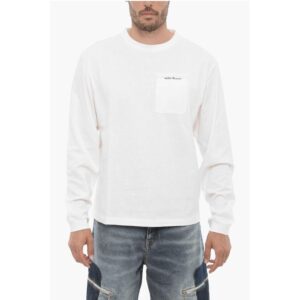 Long Sleeves Crew-neck T-shirt with Breast Pocket