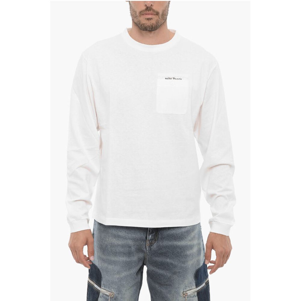 Long Sleeves Crew-neck T-shirt with Breast Pocket