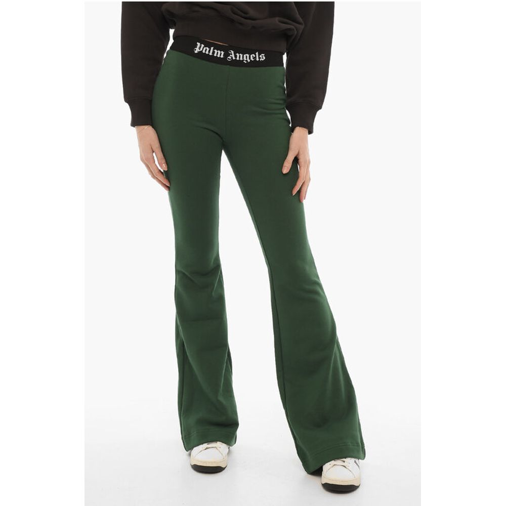 Flared Sweat Pants with Logoed Elastic Band